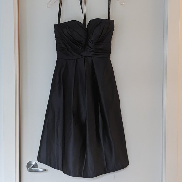 Navy Blue Satin formal dress - Picture 2 of 3